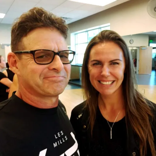 BODYCOMBAT Instructor Max Dorsey with Rachael Newsham